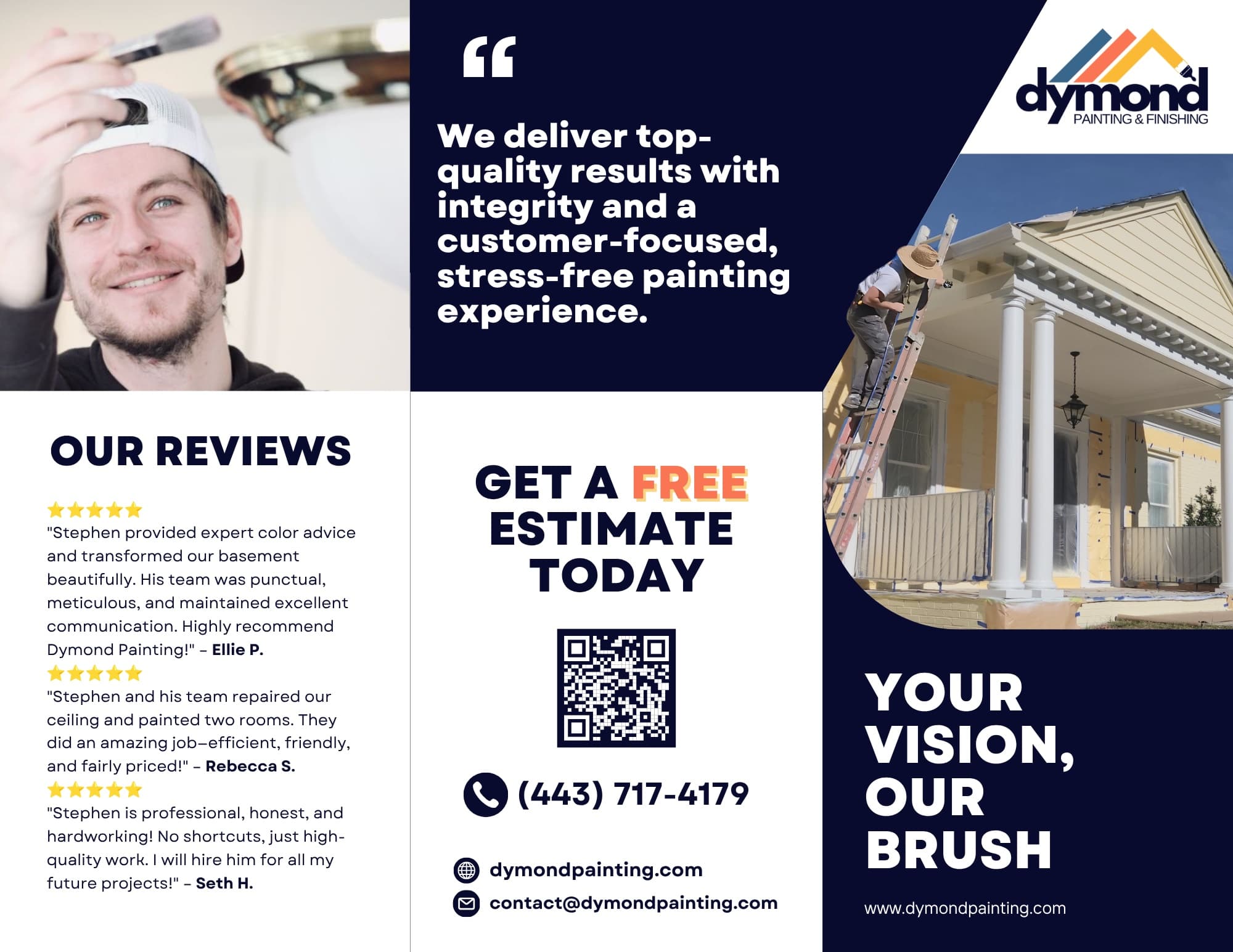 Dymond Painting & Drywall trifold brochure