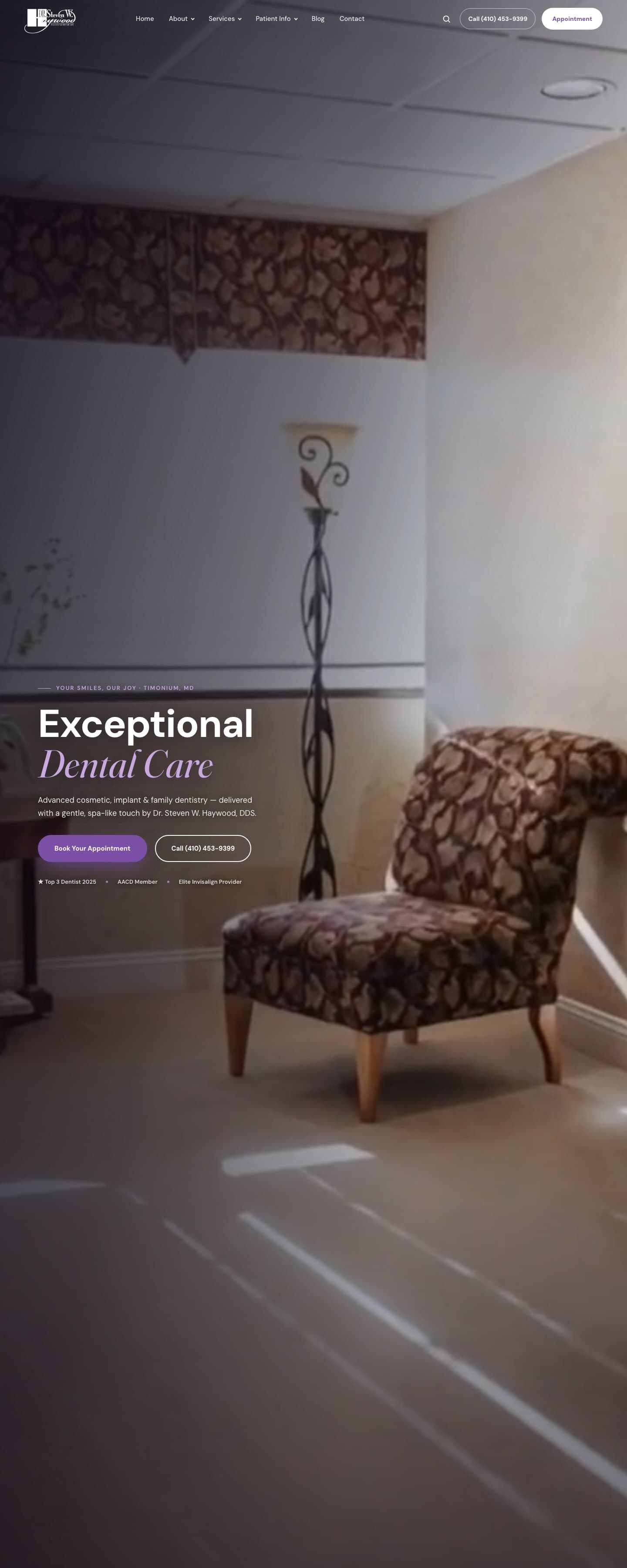 The Flossem dental practice website homepage