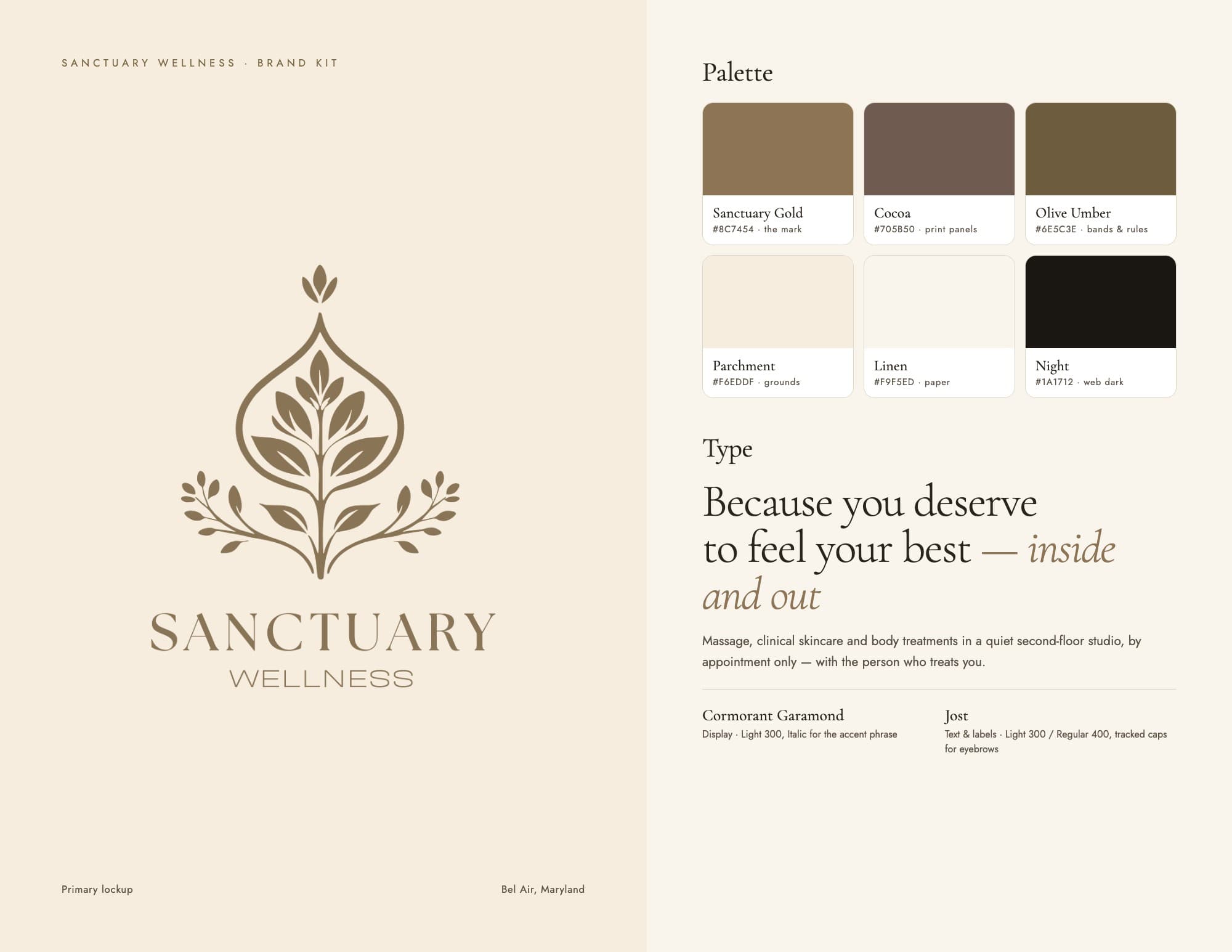 Sanctuary Wellness brand kit