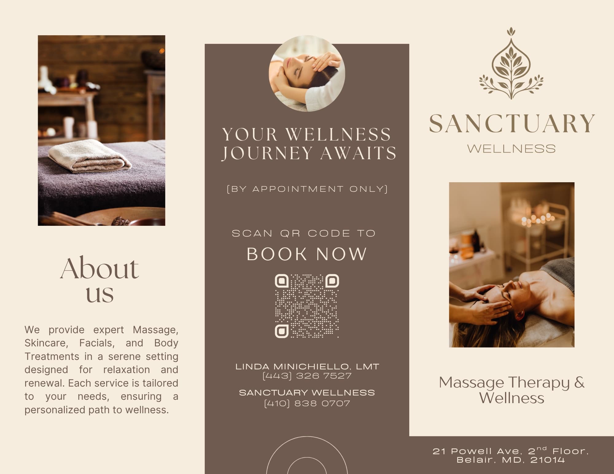 Sanctuary Wellness trifold brochure