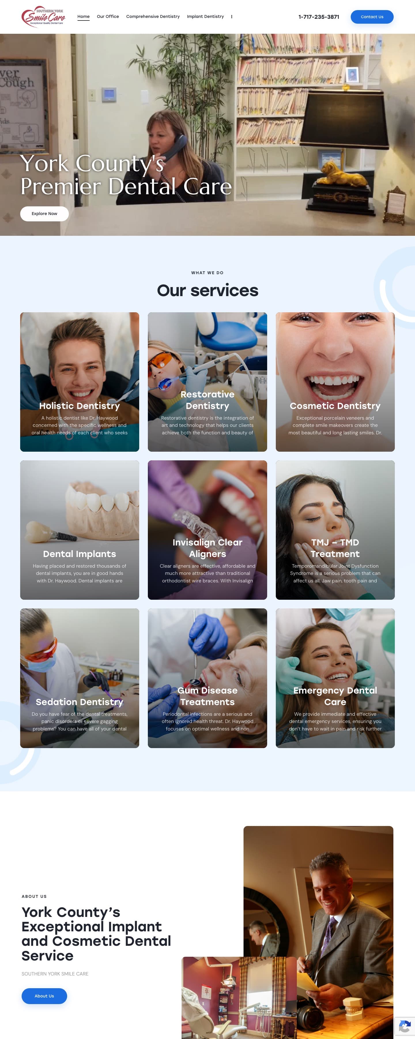The Southern York Smile Care website homepage