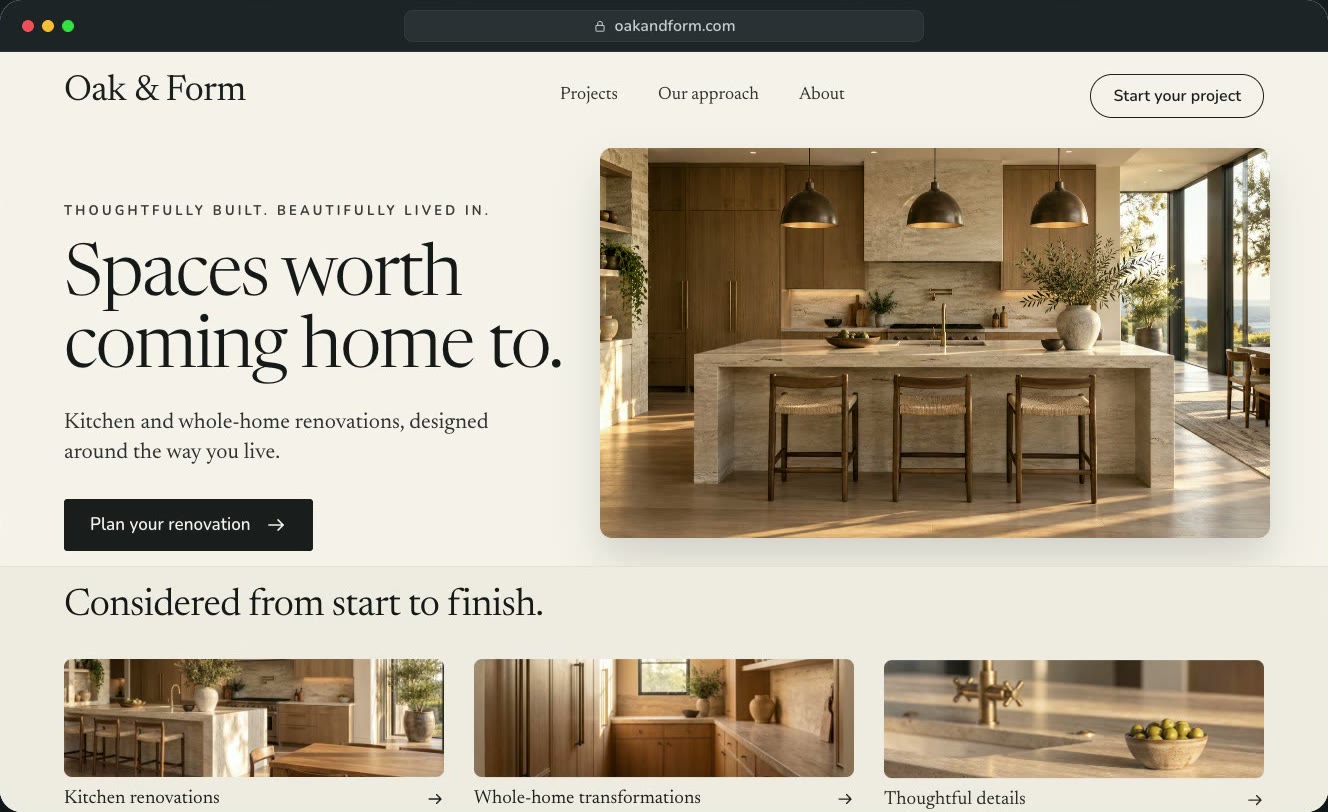Illustration: a client website with a booking call to action